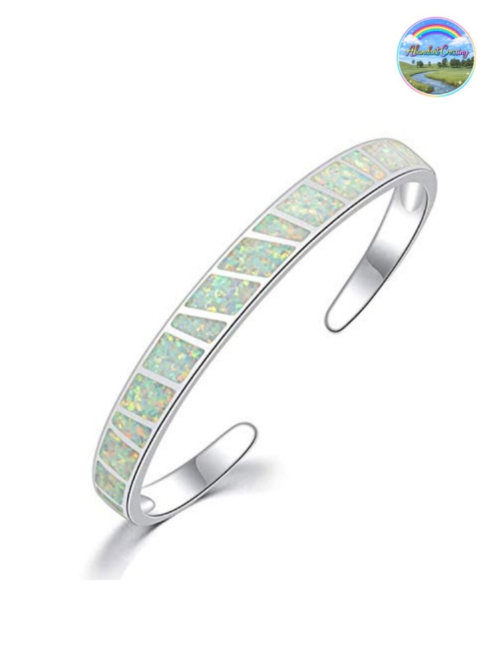 Opal Cuff Bracelet Gold Plated Hypoallergenic Open Bangle Women Gemstone Jewelry